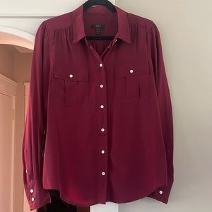 J.Crew 100% Silk - Plum Utility Blouse
